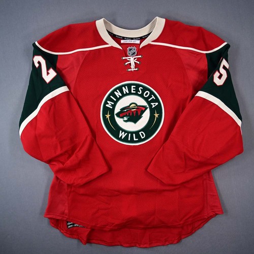 Image of Johnson, Nick - Minnesota Wild - Game-Worn Red Set 2 Jersey - 2011-12 NHL Season
