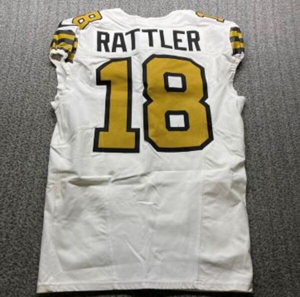 Crucial Catch - Saints Spencer Rattler Game Used Jersey (10/7/24) Size 42