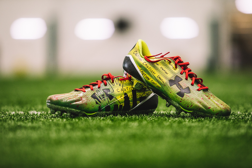NEW YORK JETS - BILAL POWELL GAME-WORN CUSTOM CLEATS