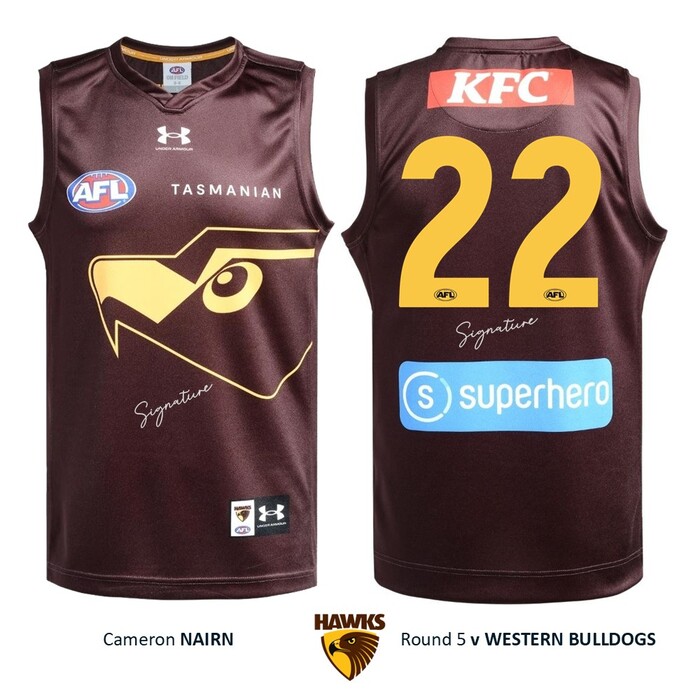 Photo of Cameron Nairn #22 Hawthorn 2026 Gather Round Guernsey