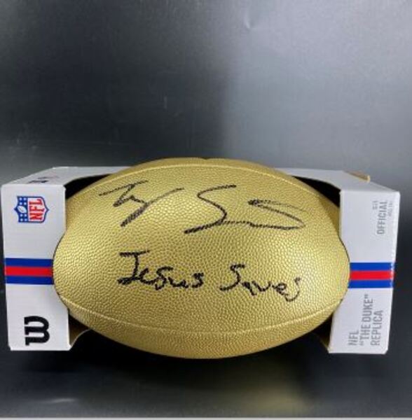 NFL - Rams Ty Simpson Signed Gold Composite Football
