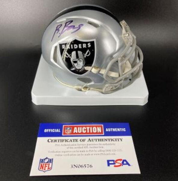 NFL - Raiders Brock Bowers Signed Mini Helmet