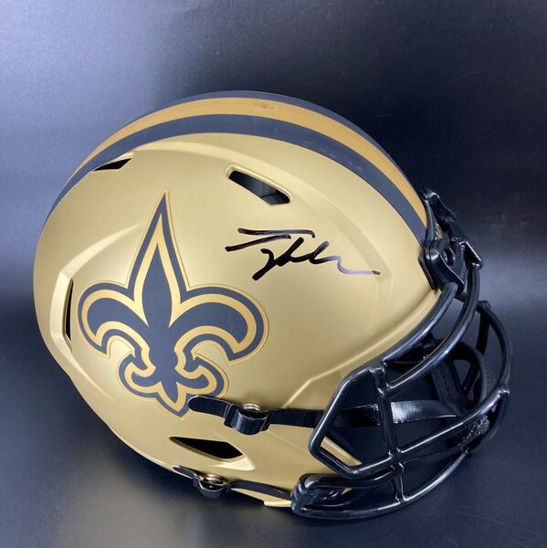 NFL - Saints Tyler Shough Signed Rave Replica Speed Helmet