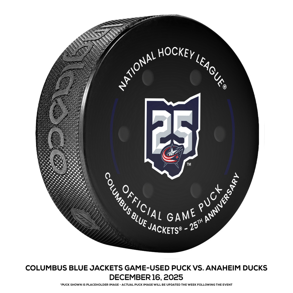 Columbus Blue Jackets Game-Used Puck vs. Anaheim Ducks on December 16, 2025
