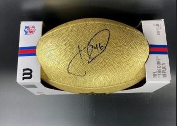 NFL - 49ers Jon Weeks Signed Gold Composite Football