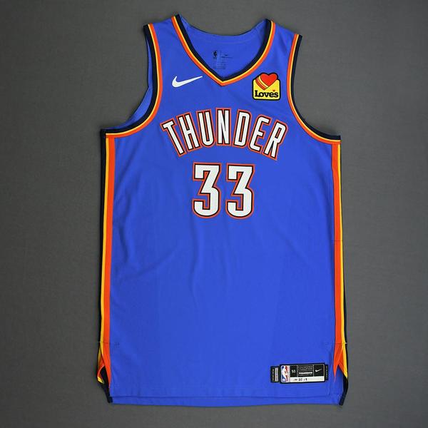 Image of Mike Muscala - Oklahoma City Thunder - Game-Worn Icon Edition Jersey - 2019-20 Season