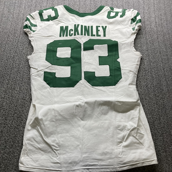 London Games - Jets Takk Mckinley Game Used Jersey (10/06/24) Size 44 wi...