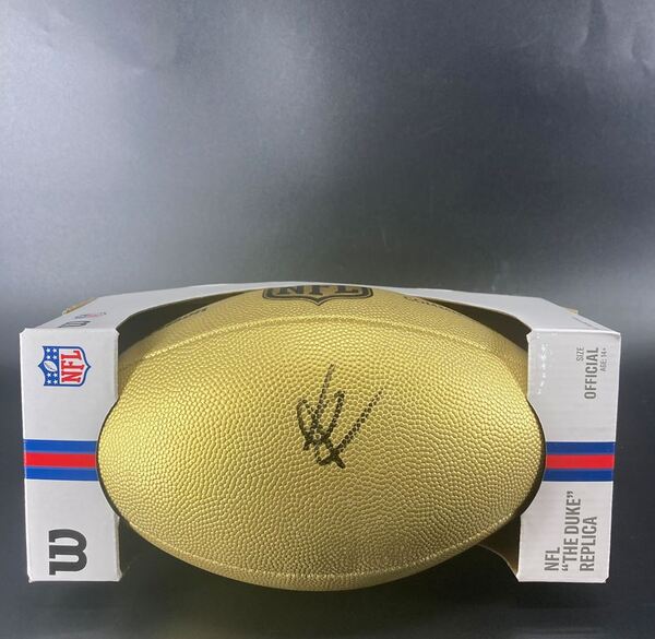 NFL - Giants Abdul Carter Signed Gold Composite Football