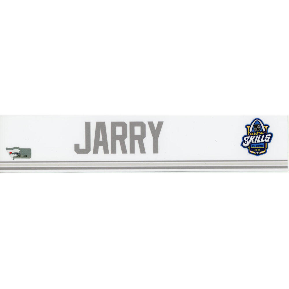 Tristan Jarry Player-Issued White Nameplate from the 2020 NHL All-Star Skills Competition on January 24, 2020 - Size 10
