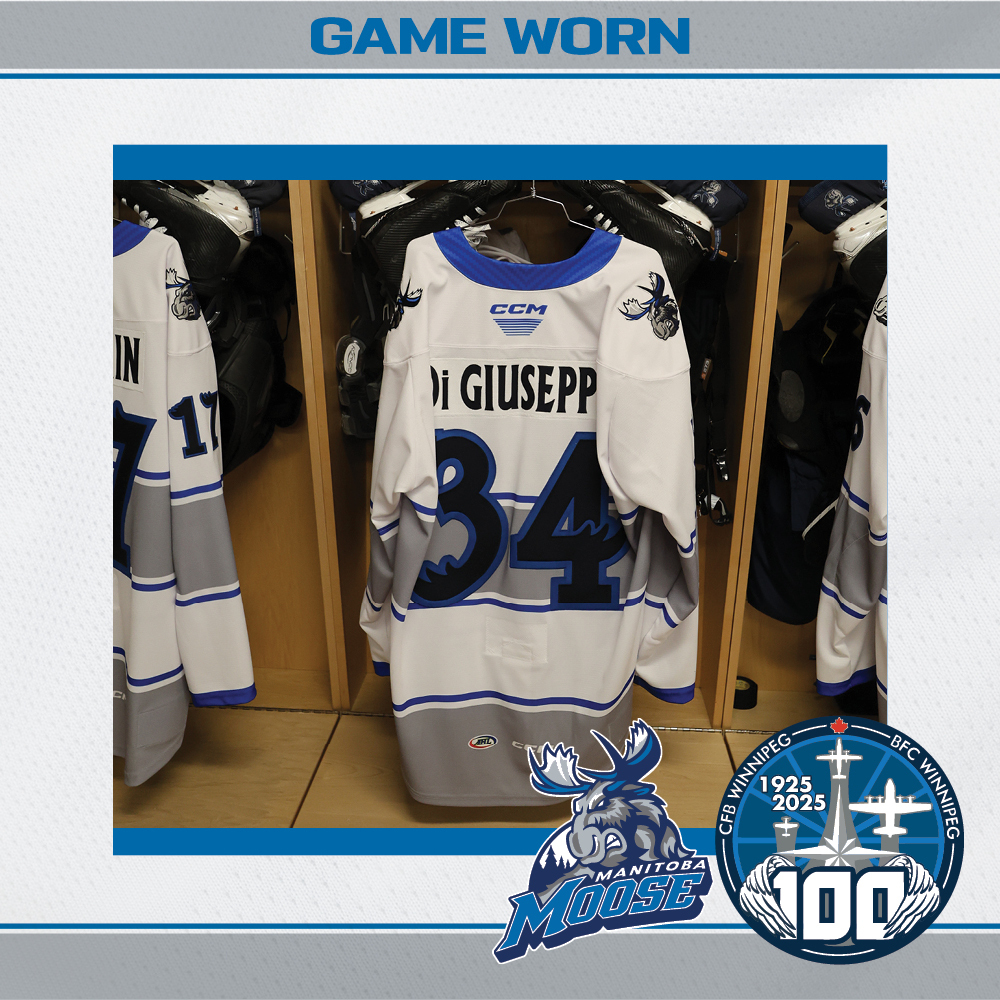 PHILLIP DIGIUSEPPE Game Worn Manitoba Moose CFB Winnipeg 100th Anniversary Jersey