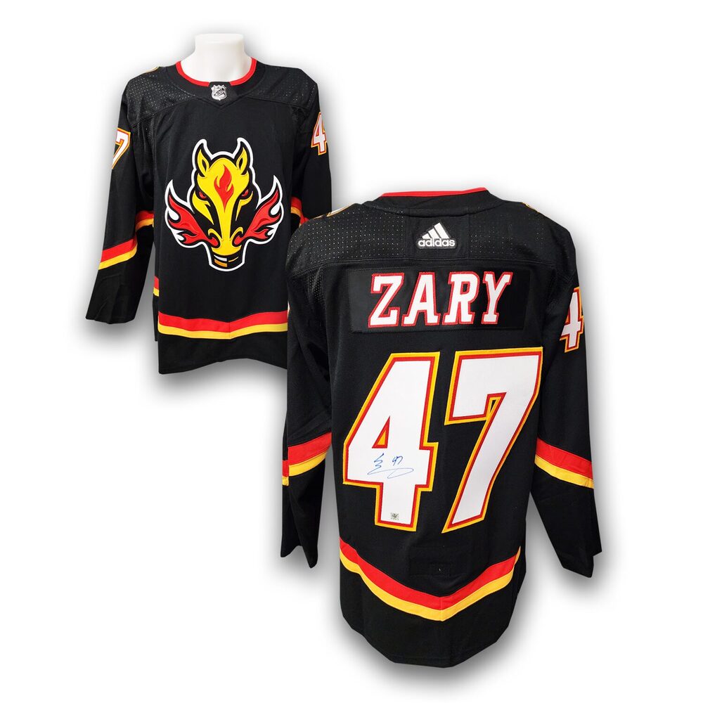 Connor Zary Autographed Calgary Flames Alternate Adidas Jersey