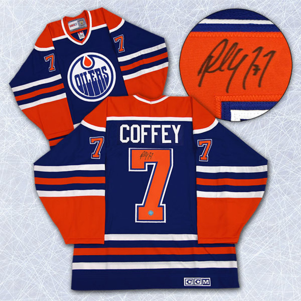Maglia NHL Mitchell & Ness Blue Line: Paul Coffey Edmonton Oilers 1986, Jersey Da Hockey In Mesh, Retro Vintage
