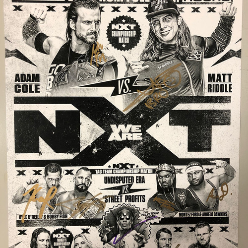 NXT on USA Network Numbered Match Card Signed by Multiple Superstars | WWE Auction