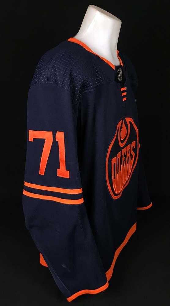 Ryan McLeod 71 202122 Edmonton Oilers GameWorn Navy Blue Set 2 Jersey NHL Auctions
