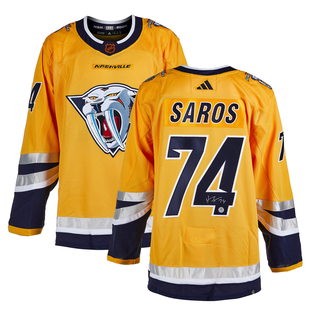 Juuse Saros Signed Nashville Predators Reverse Retro 2.0 adidas Jersey