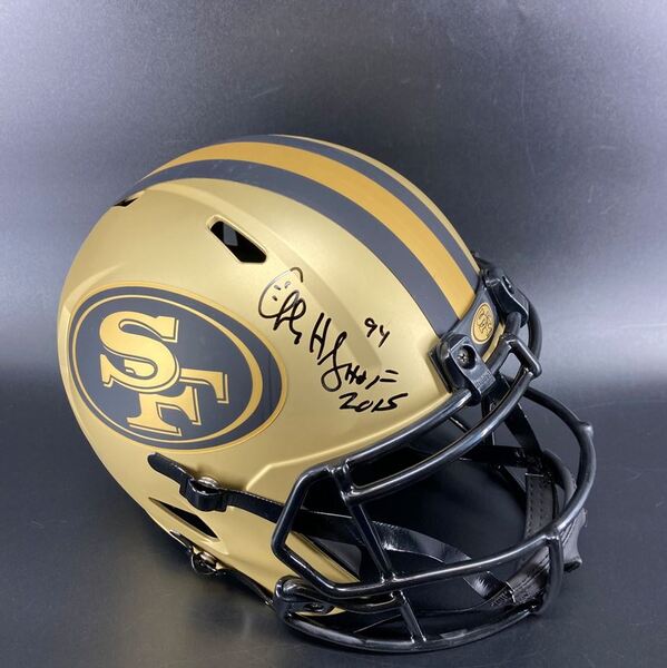 HOF - 49ers Charles Haley Signed Replica Speed Helmet