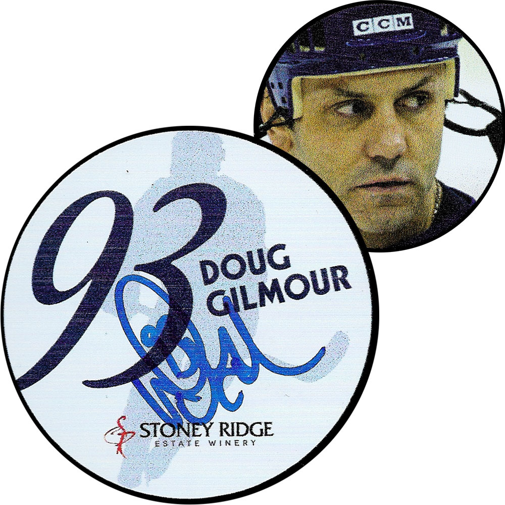 Doug Gilmour Autographed Stoney Ridge Winery Commemorative Puck