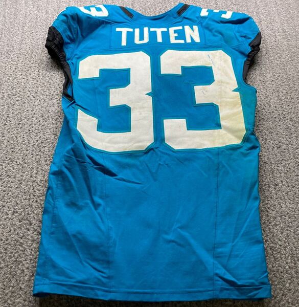 London Games - Jaguars Bhayshul Tuten Game Worn Jersey (10/19/2025) Size...