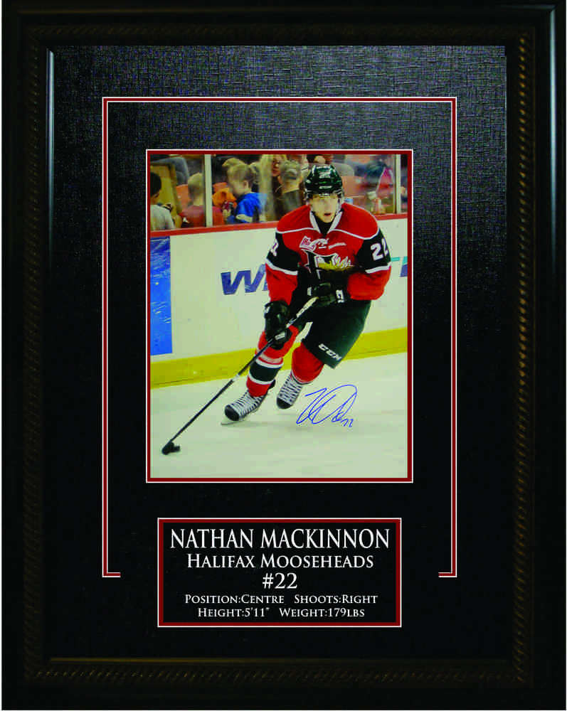 Nathan MacKinnon Signed and Framed 8x10 Halifax Mooseheads Photo Home