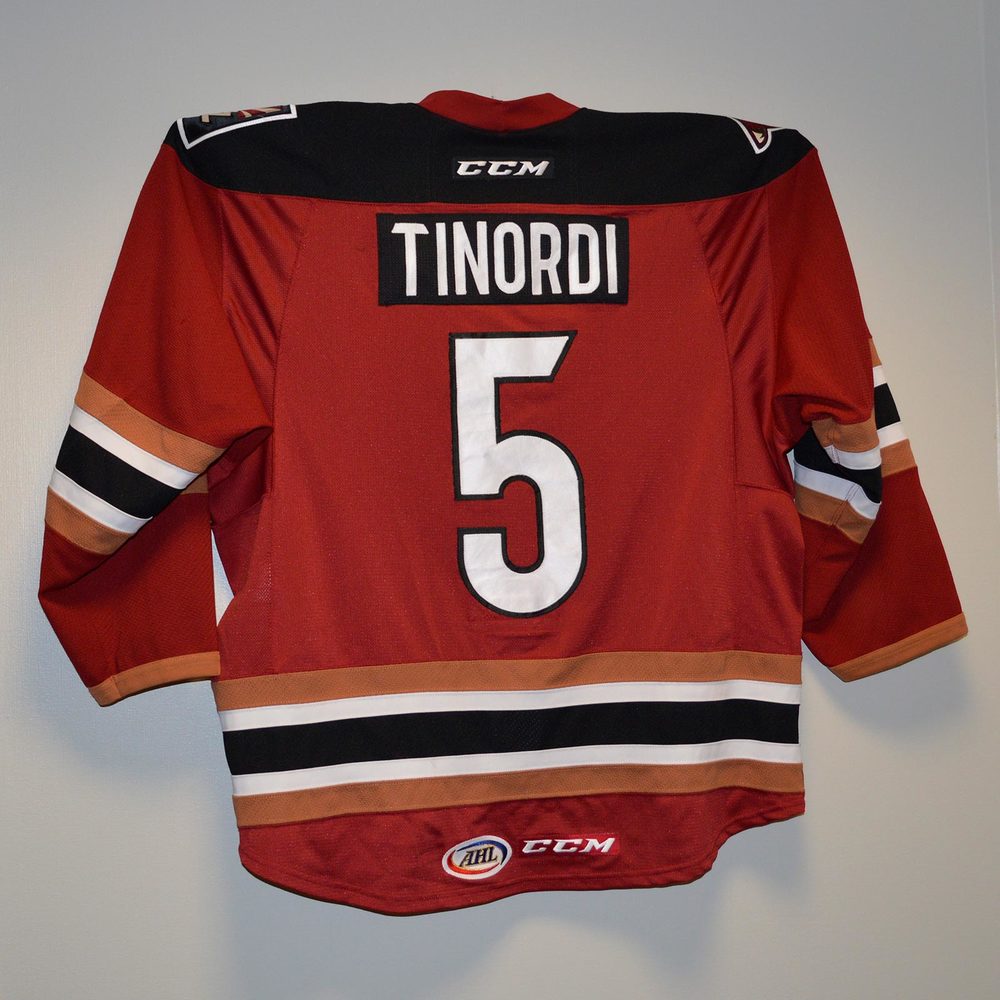 AHL Authentic Tucson Roadrunners 201617 Jersey Worn by 5 Jarred Tinordi