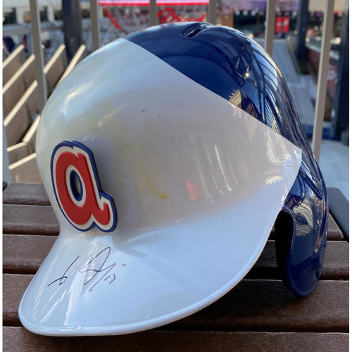Johan Camargo 1974 Throwback, Game-Used and Autographed Helmet