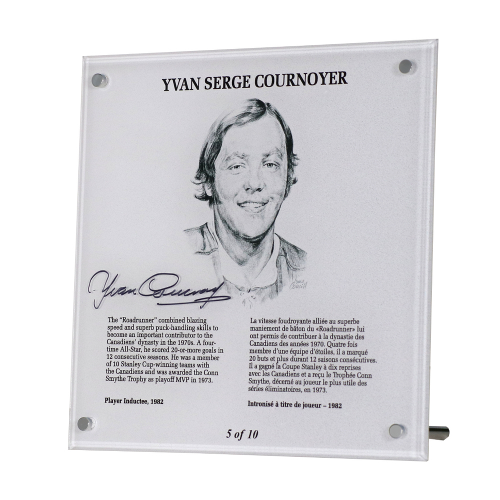 Yvan Cournoyer Autographed Legends Line Honoured Member Plaque - Limited Edition 3/10 LAST ONE AVAILABLE