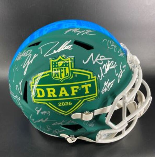 2026 Draft Helmet Signed By Over 35 Players including Jeremiyah Love, Ca...