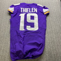 STS - Vikings Adam Thielen Signed Game Issued Jersey Size 40 with Captai...