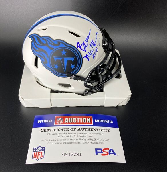 HOF - Titans Bruce Matthews Signed Mini Helmet
