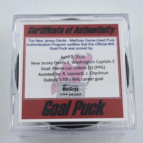 Image of Dubois, Pierre-Luc - Washington Capitals - April 2, 2026 at New Jersey Devils (Devils Logo)