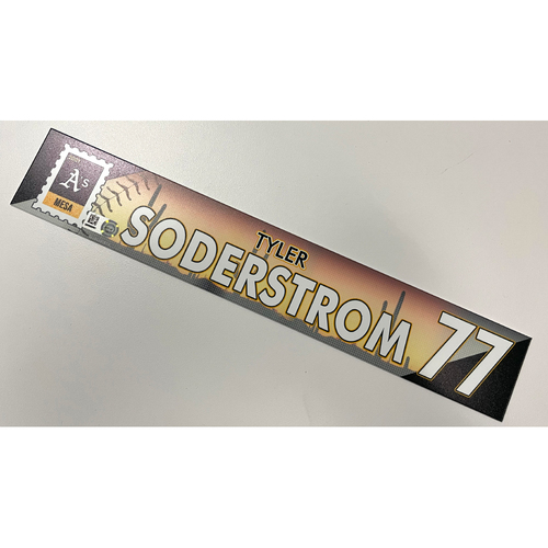Game-Used 2021 Spring Training Locker Nameplate - Tyler Soderstrom