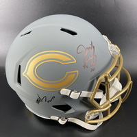 HOF - Bears Multi Signed Replica Slate Speed Helmet Signed by Mike Singl...