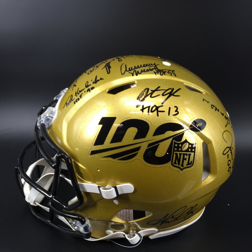 Multi Signed Gold 100 Helmet signed 