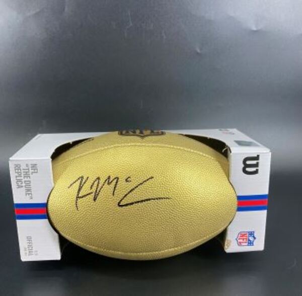 NFL - Eagles Kyle McCord Signed Gold Composite Football