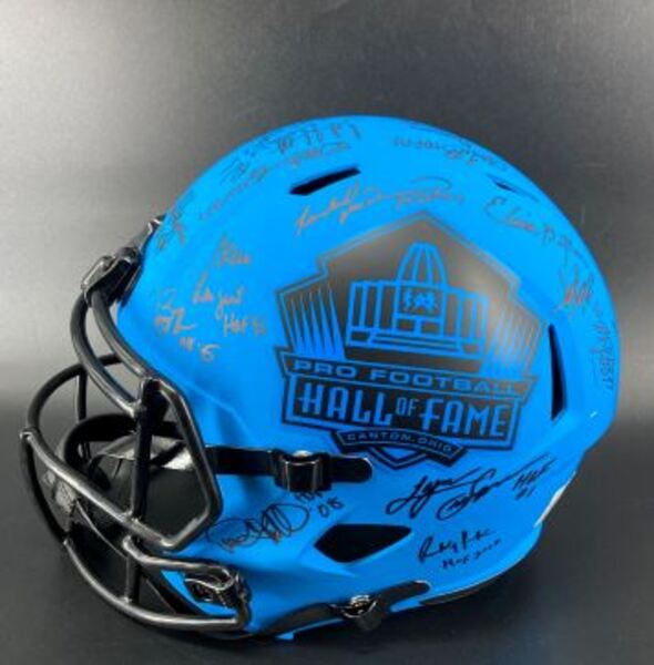 HOF - Multi Signed Replica Rave Speed Helmet Signed by Eric Allen, Isaac...
