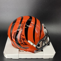 HOF - Bengals Anthony Munoz Signed Mini Helmet with HOF 98 Inscription