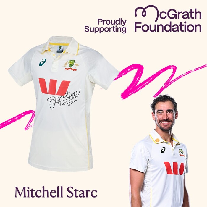 Mitchell Starc Signed Australia Pink Test Match-Worn Shirt