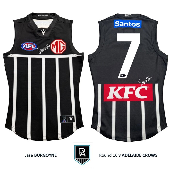Photo of Jase Burgoyne #7 Port Adelaide 2026 Prison Bar Guernsey