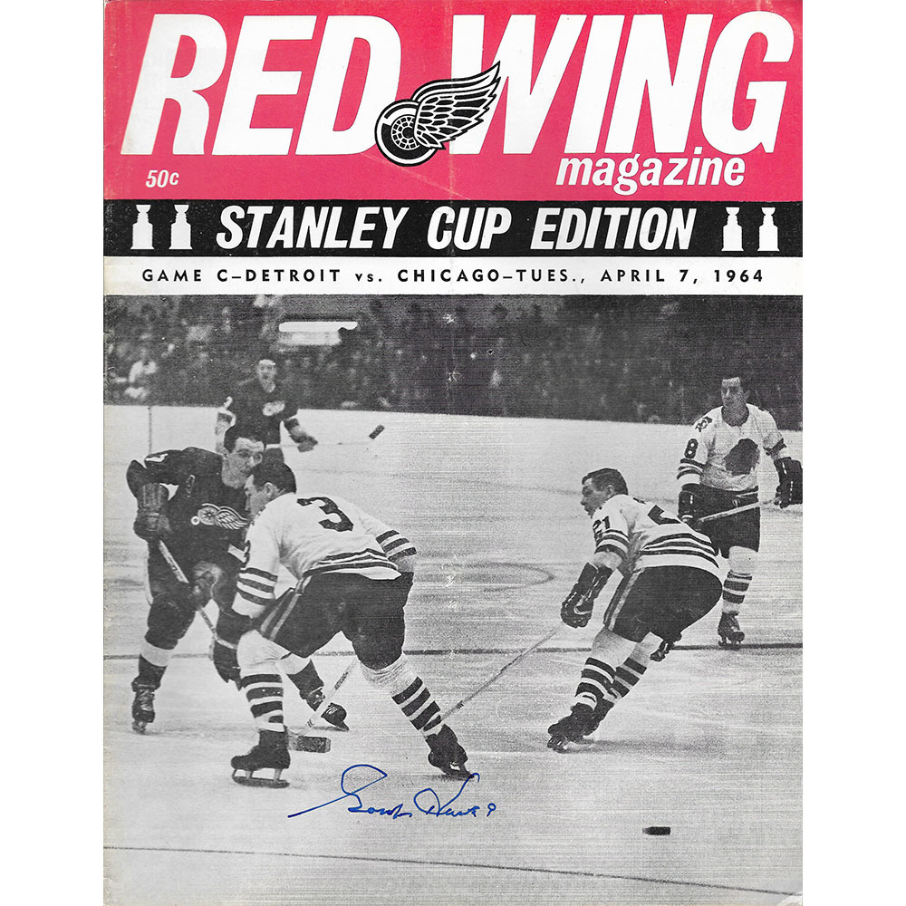 Gordie Howe Autographed Detroit Red Wings 1964 Stanley Cup Playoff Program - April 7, 1964