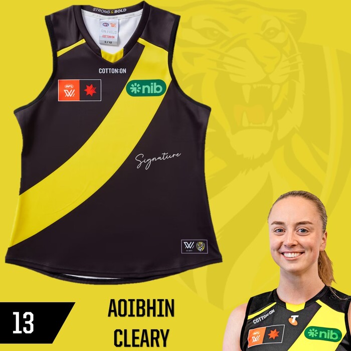 Aoibhin Cleary #13 Richmond 2025 AFLW Home Guernsey