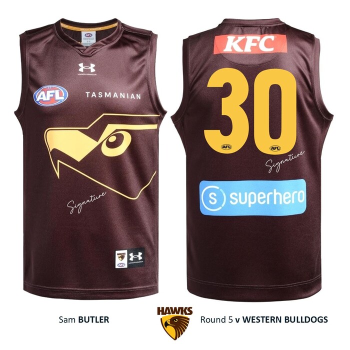 Photo of Sam Butler #30 Hawthorn 2026 Gather Round Guernsey