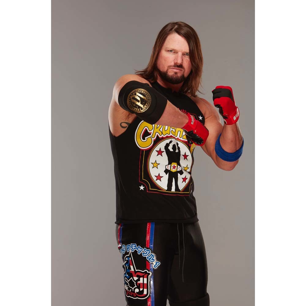 AJ Styles WORN & SIGNED Gold Elbow Pad (Connors Cure 09/05/17) WWE Auction