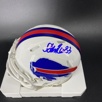HOF - Bills Andre Reed Signed Mini Helmet with HOF 14 Inscription