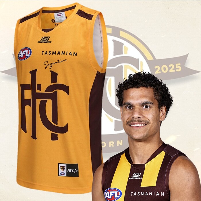 Matt Hill #41 Hawthorn Signed Gold Heritage Player-Issue Guernsey