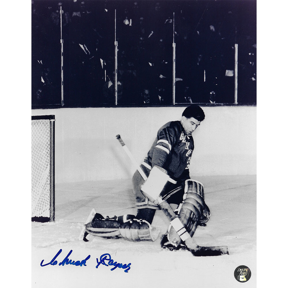 Chuck Rayner Autographed New York Rangers 8X10 Photo Inscription