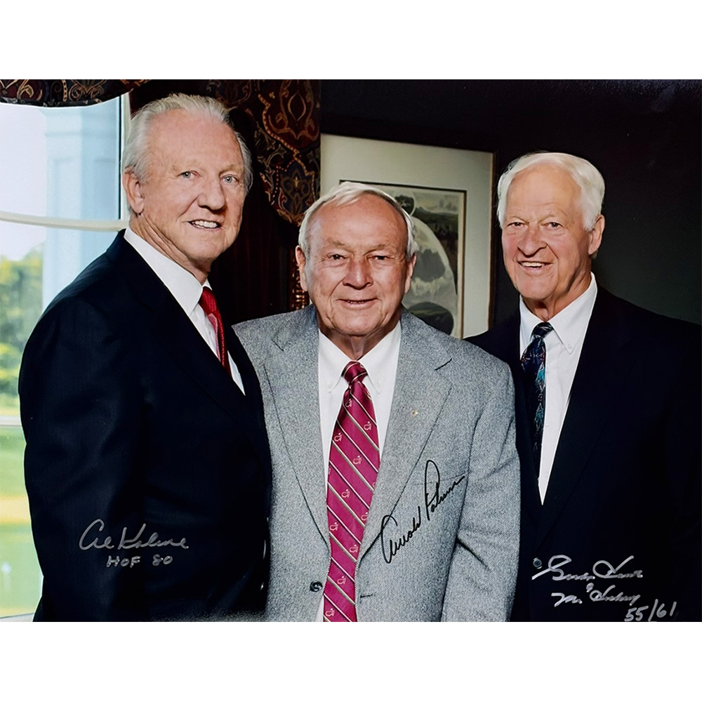 Gordie Howe, Arnold Palmer & Al Kaline Autographed 16X20 Photo - 55/61