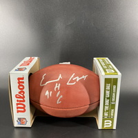 HOF - Oilers Earl Campbell Signed Authentic Football with 100 Seasons Lo...