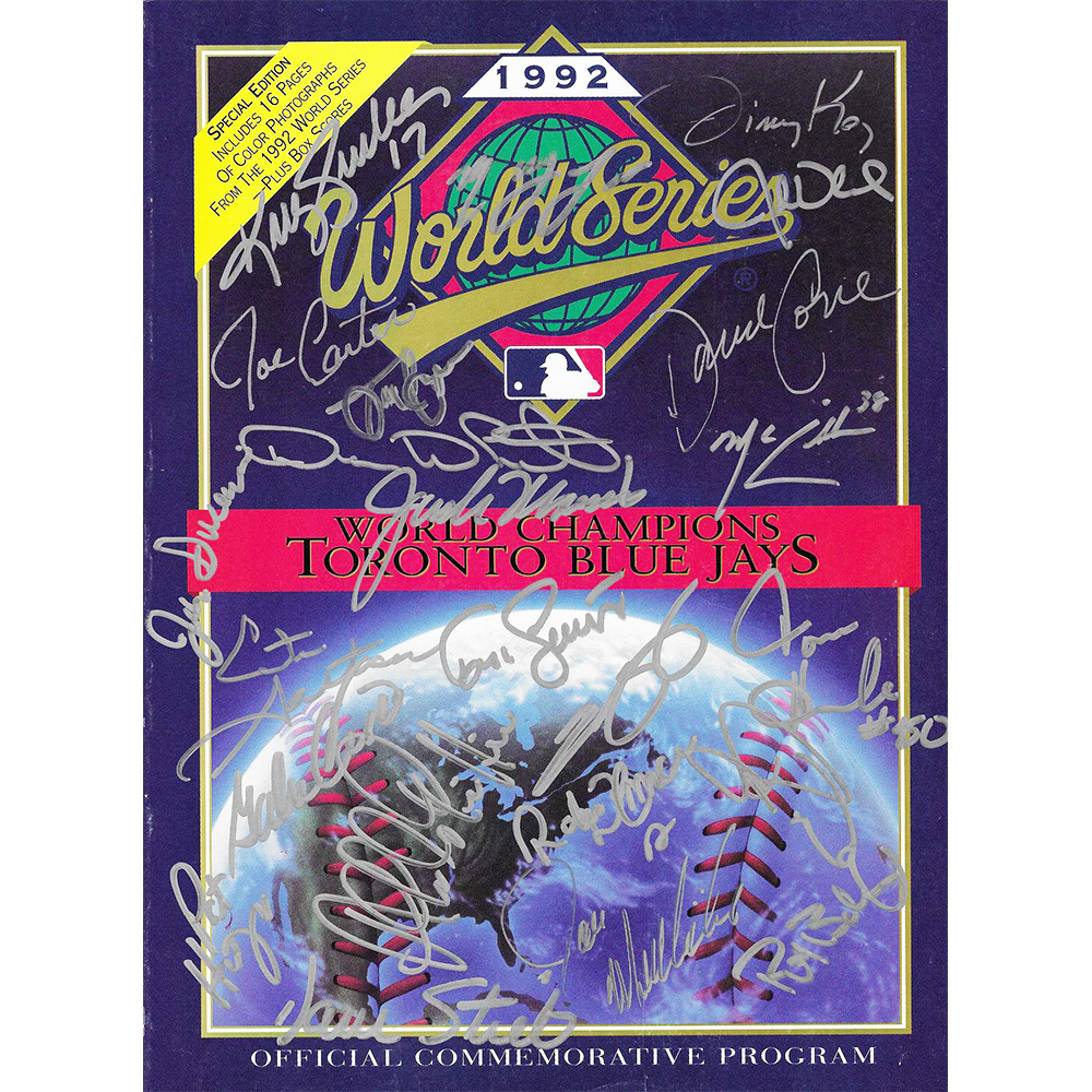 Toronto Blue Jays 1992 World Series Team-Signed Program