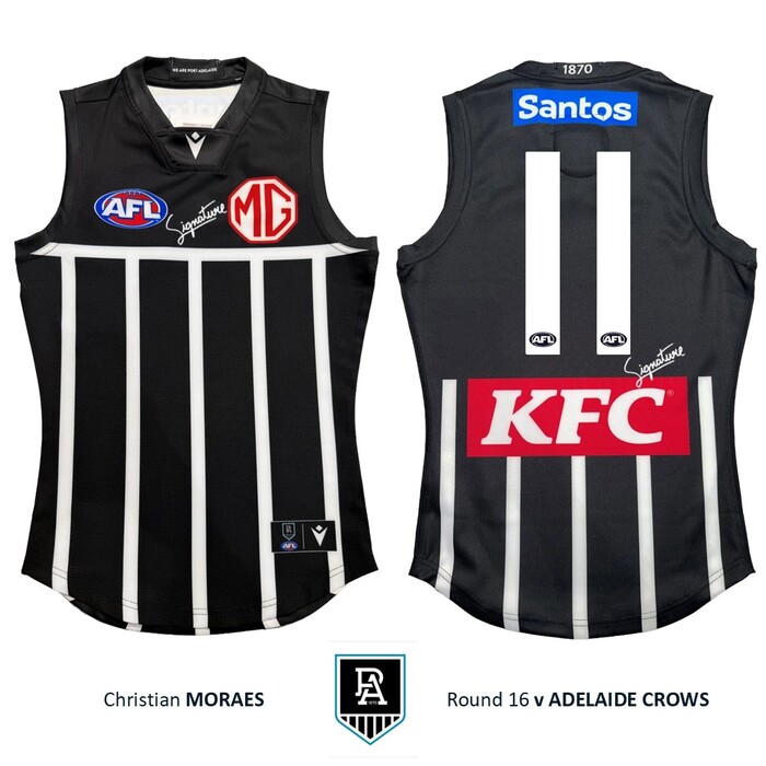 Photo of Christian Moraes #11 Port Adelaide 2026 Prison Bar Guernsey