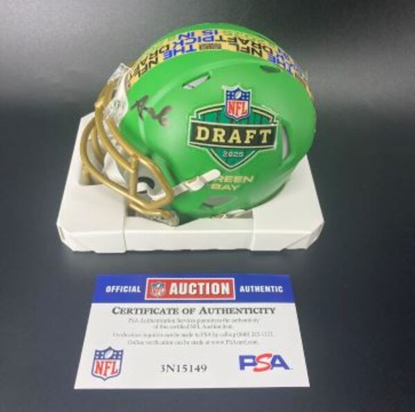 NFL - Panthers Tetairoa McMillan Signed NFL Draft Mini Helmet